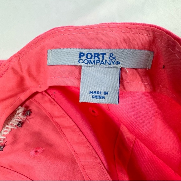 Port & Company Women’s Neon Pink Laughlin Nevada Shallow Baseball Cap - Picture 5 of 8